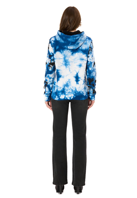 WL382 Women’s Hoodie – Tie-Dye Sweatshirt with Print, Hood & Kangaroo Pocket