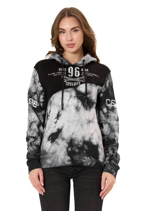 WL382 Women’s Hoodie – Tie-Dye Sweatshirt with Print, Hood & Kangaroo Pocket