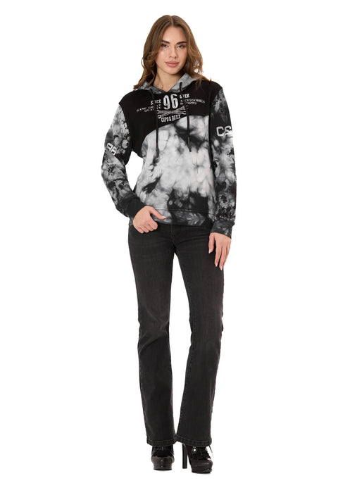 WL382 Women’s Hoodie – Tie-Dye Sweatshirt with Print, Hood & Kangaroo Pocket