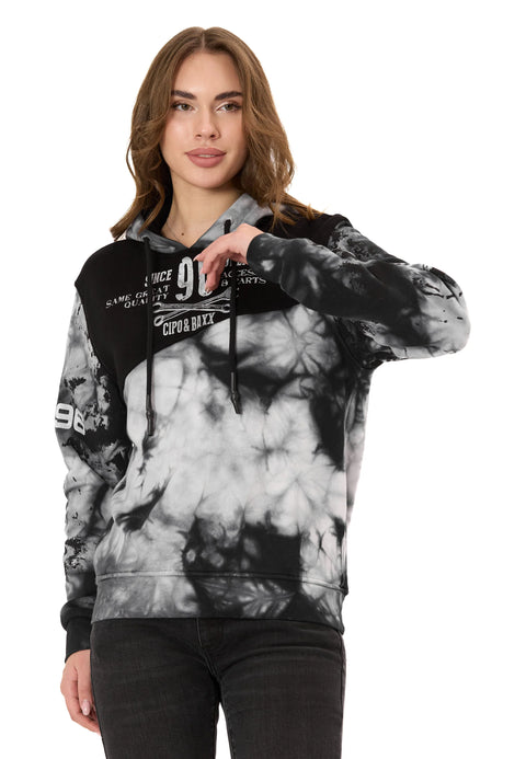 WL382 Women’s Hoodie – Tie-Dye Sweatshirt with Print, Hood & Kangaroo Pocket