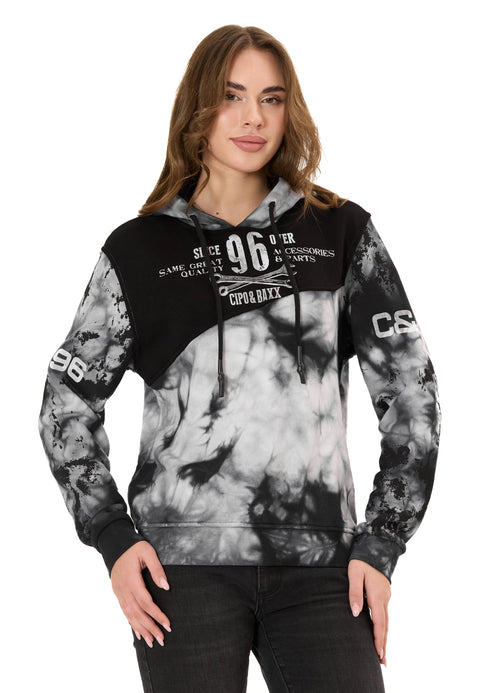 WL382 Women’s Hoodie – Tie-Dye Sweatshirt with Print, Hood & Kangaroo Pocket