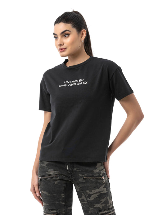 WT390 Women’s T‑Shirt – Relaxed Fit, Logo Print