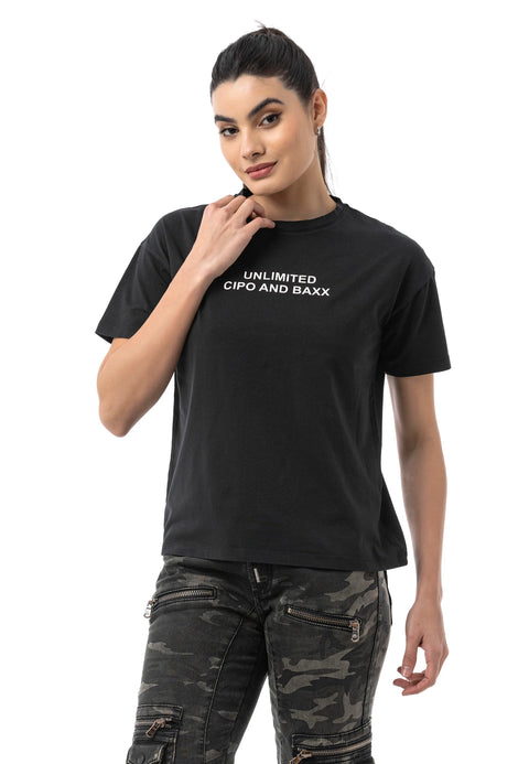 WT390 Women’s T‑Shirt – Relaxed Fit, Logo Print