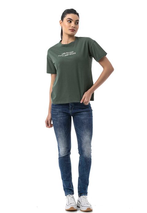 WT390 Women’s T‑Shirt – Relaxed Fit, Logo Print