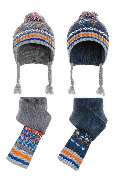 BA102 Children's Double Scarf Beret Set
