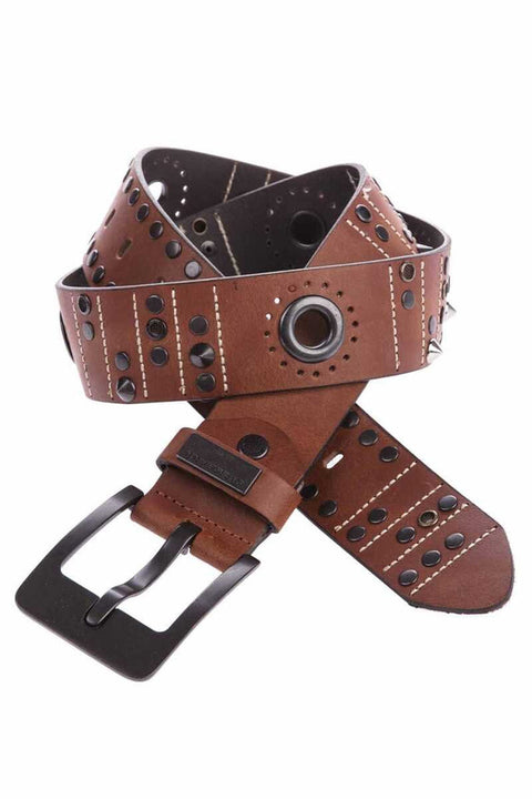 CG162 Genuine Leather Metal Embroidered Belt