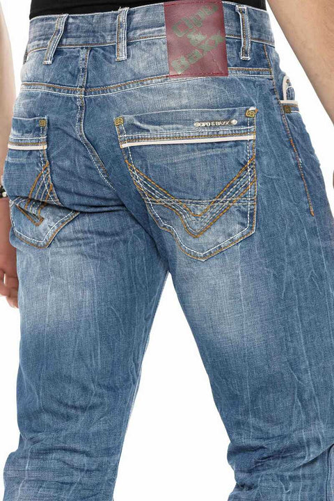 C-0595 Regular Fit Men's Jeans with Nested Pockets