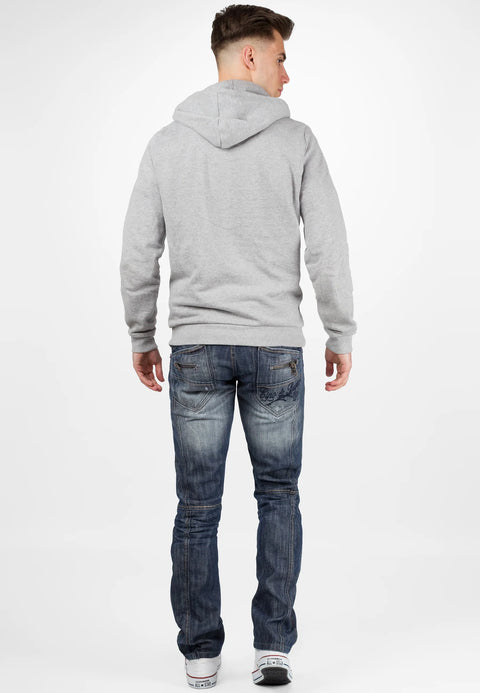 C-0751 Thick Stitched Zippered Men's Jeans