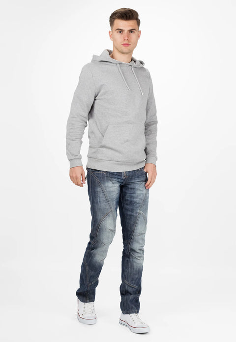 C-0751 Thick Stitched Zippered Men's Jeans
