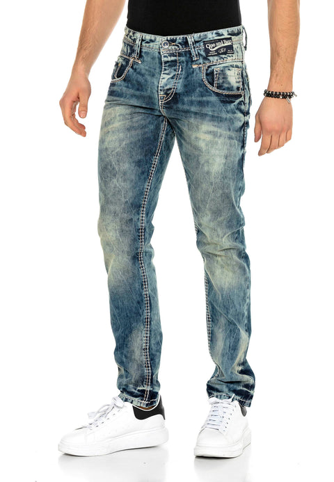 C-1149 Washed Fabric Men's Jean Trousers