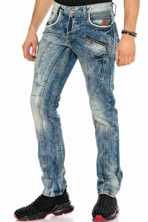 C-1150 Piece Stitched Relaxed Cut Men's Jean Trousers
