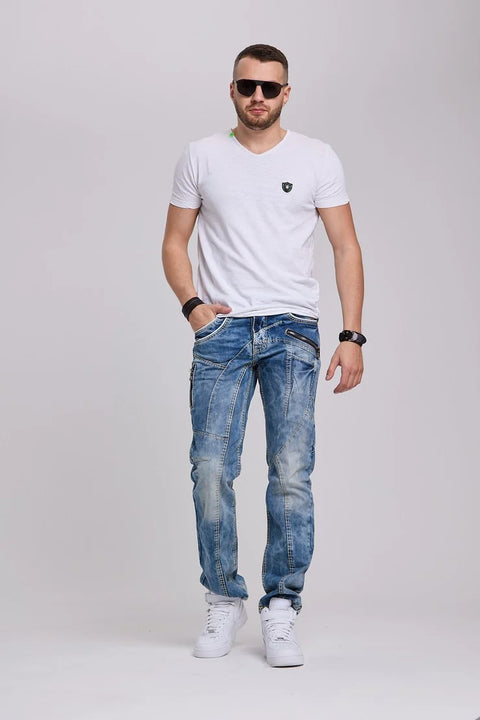 C-1150 Piece Stitched Relaxed Cut Men's Jean Trousers