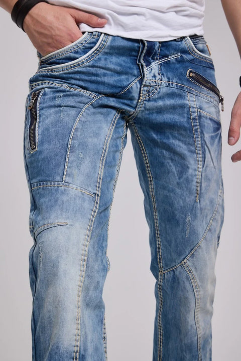 C-1150 Piece Stitched Relaxed Cut Men's Jean Trousers