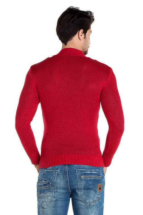 C-6369 V-Neck Hole Knitwear Sweater