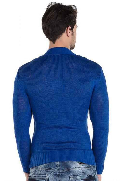 C-6369 V-Neck Hole Knitwear Sweater