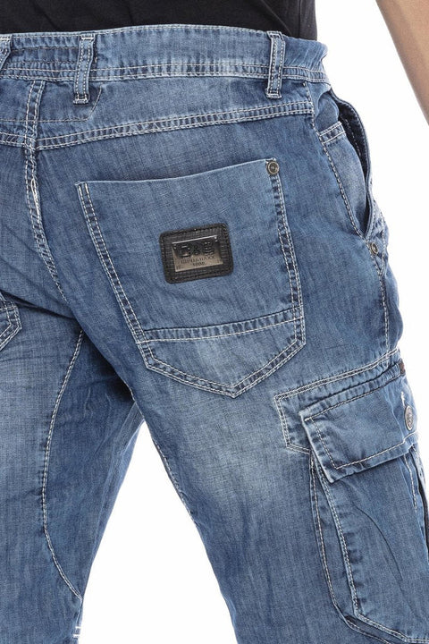 CL215 Men's Classic Pocket Cargo Denim Shorts