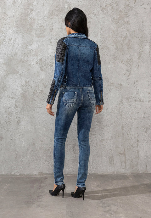 CBW-0639 Stitched Jean Slim Fit Women's Denim Trousers