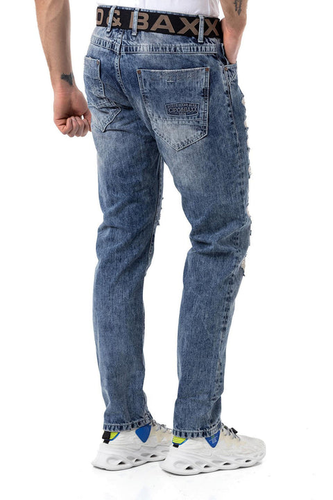 CD131 Colored Patched Low Waist Men's Jeans