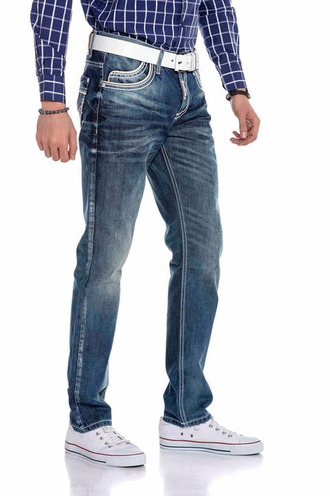 CD184 Double Pocket Stitched Regular Fit Men's Jean Trousers