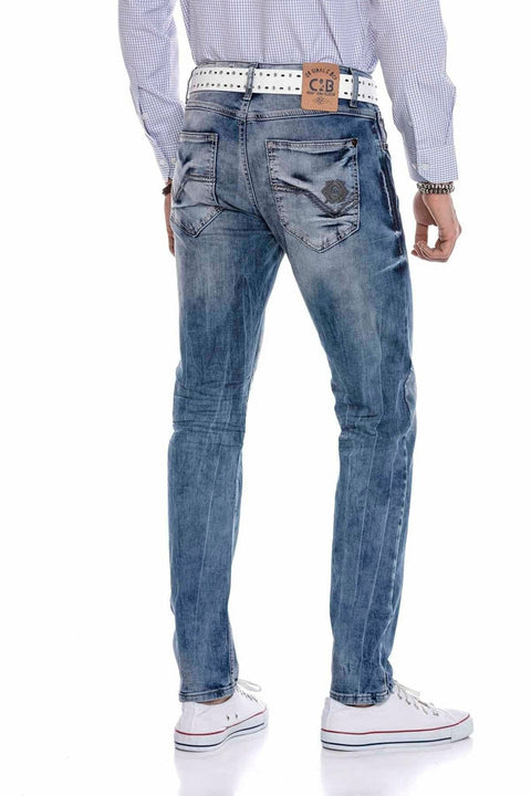 CD319 Men's Relaxed Fit Cut Jeans