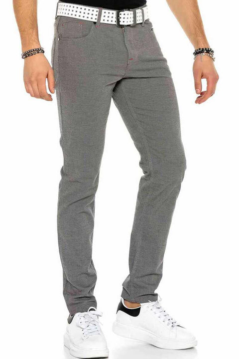 CD372B Slim Fit Narrow Leg Men's Elastic Waist Trousers