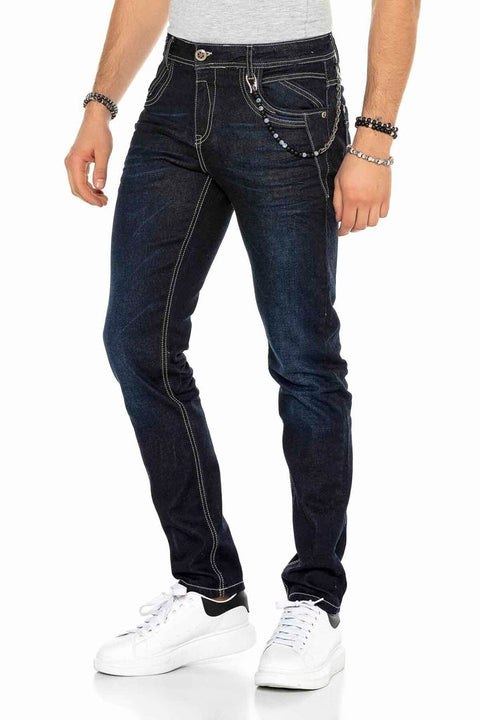CD395 Contrast Stitched Men's Jean Trousers