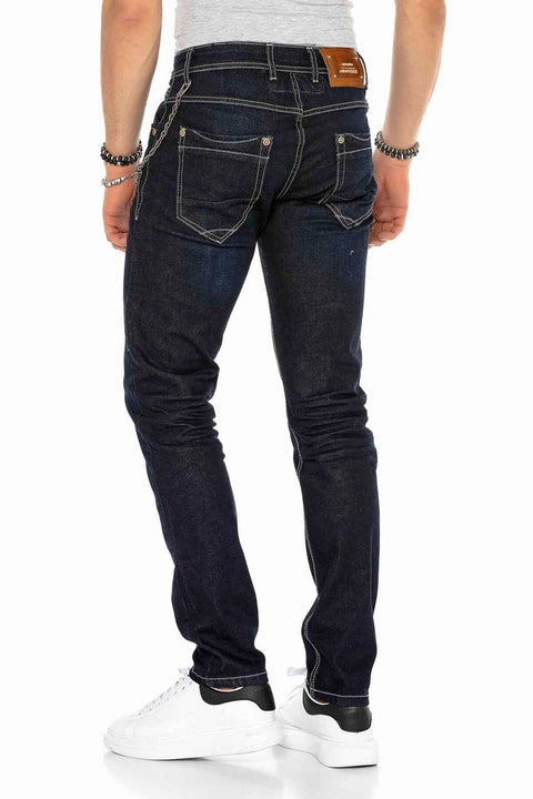 CD395 Contrast Stitched Men's Jean Trousers