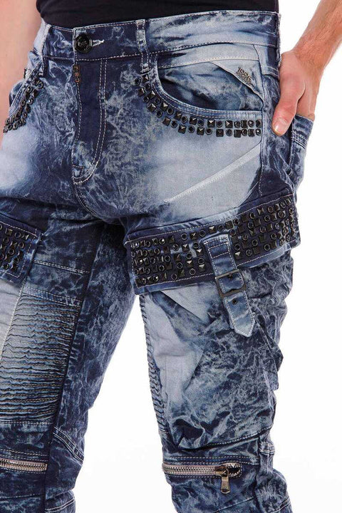 CD494 Rock Star Style Biker Men's Trousers