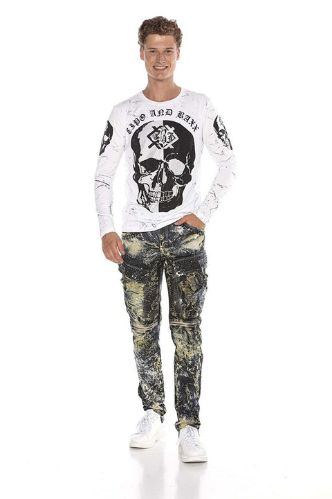 CD494 Rock Star Style Biker Men's Trousers