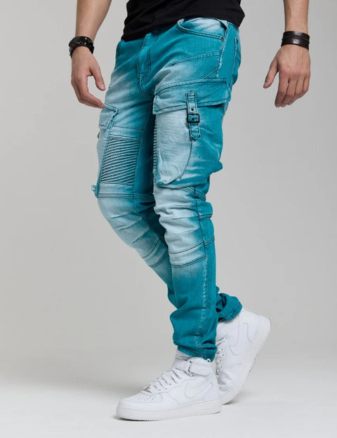 CD523 Cargo Pocket Worn Out Loose Cut Hip Hop Style Trousers