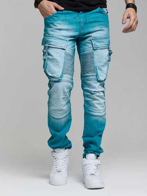 CD523 Cargo Pocket Worn Out Loose Cut Hip Hop Style Trousers