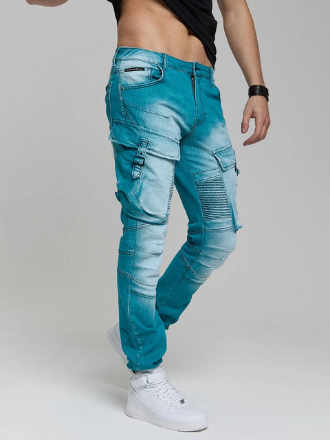 CD523 Cargo Pocket Worn Out Loose Cut Hip Hop Style Trousers