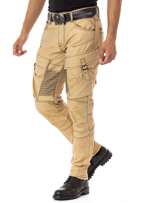 CD523 Cargo Pocket Worn Out Loose Cut Hip Hop Style Trousers