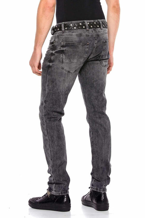 CD543 Thin Patterned Light Men's Jean Trousers