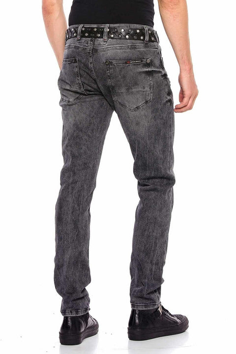 CD543 Thin Patterned Light Men's Jean Trousers