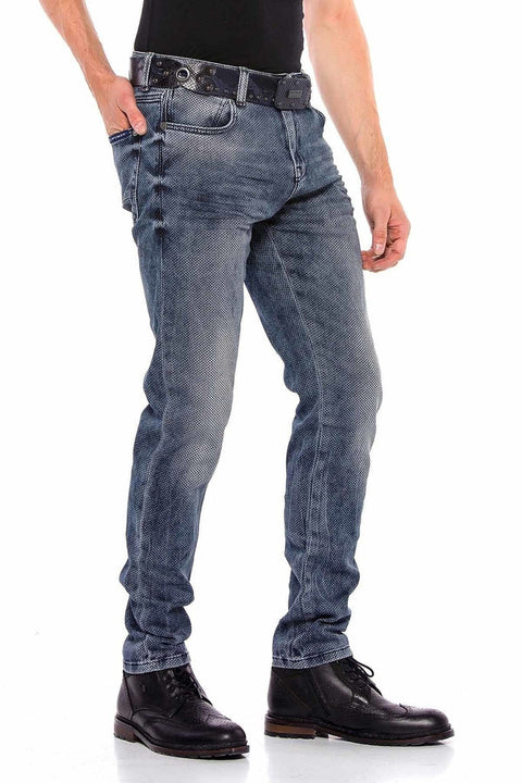 CD543 Thin Patterned Light Men's Jean Trousers