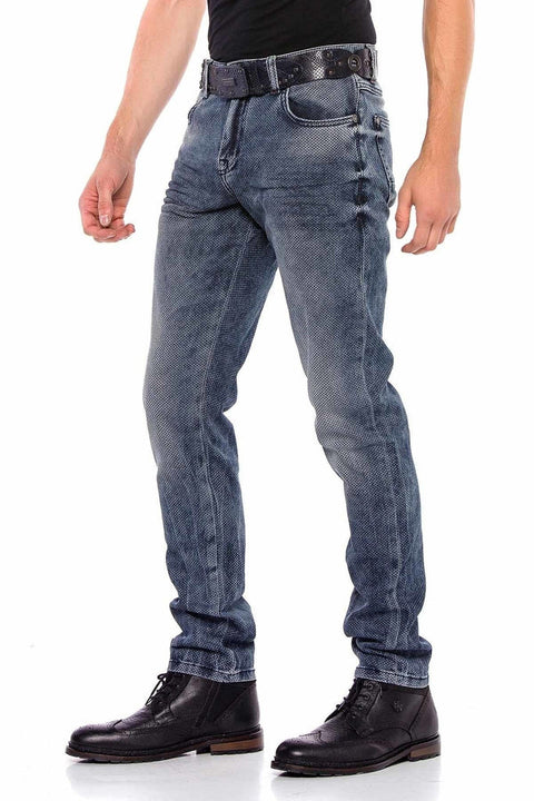 CD543 Thin Patterned Light Men's Jean Trousers