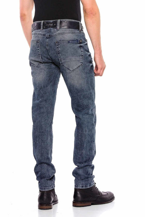 CD543 Thin Patterned Light Men's Jean Trousers