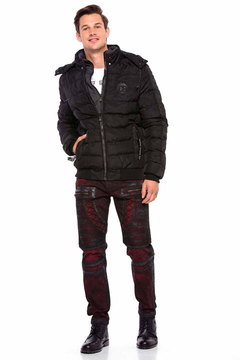 CD581 Glitter Painting Embroidered Stone Detailed Men's Jean Trousers