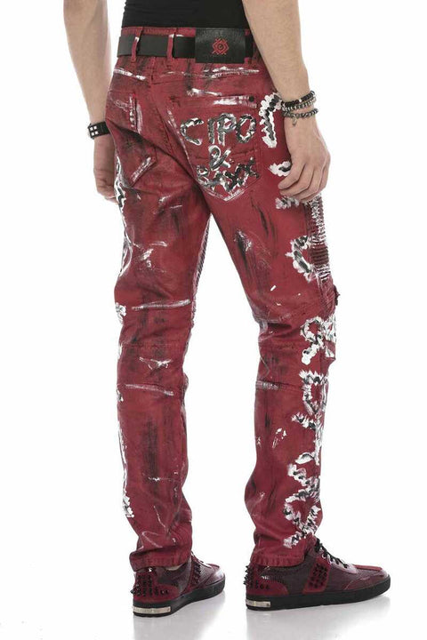 CD608 Hand Painted Men's Jean Trousers