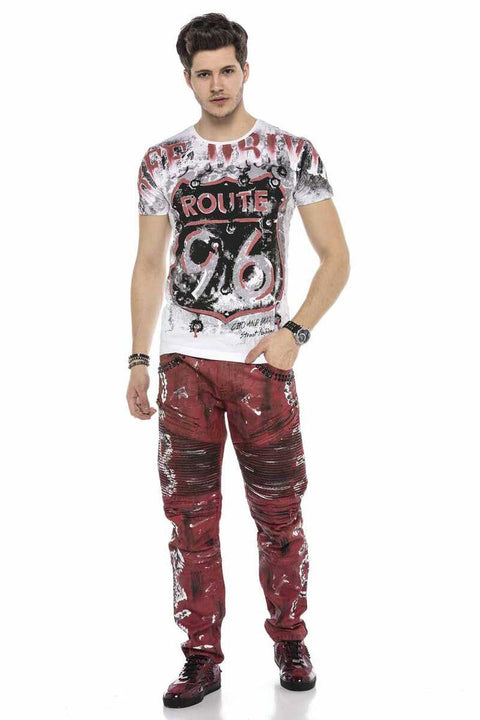 CD608 Hand Painted Men's Jean Trousers