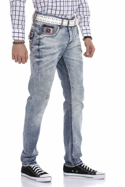 CD612 Open Pocket Detailed Straight Fit Men's Jean Trousers