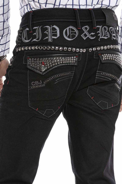 CD663 Embroidered Men's Jean Trousers