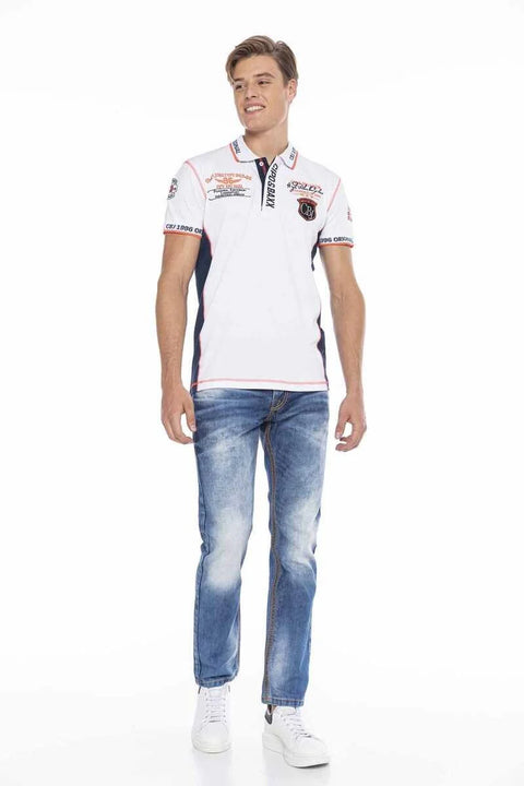 CD669 Thick Stitching Detailed Straight Fit Men's Jean Trousers