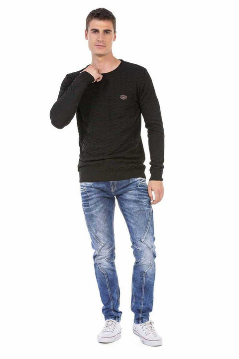 Cd695 Pocket Embroidered Piece Men's Jean Trousers