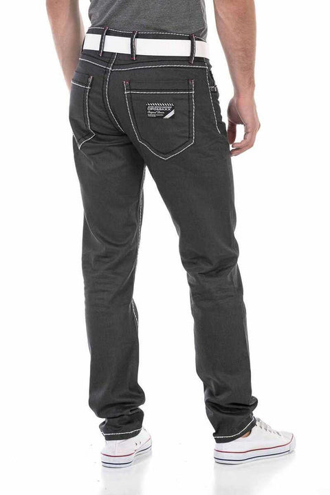 CD710 Basic Contrast Stitched Men's Trousers