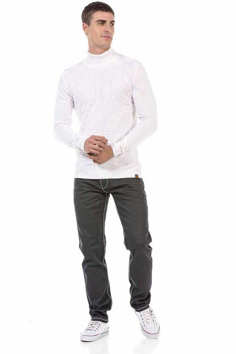 CD710 Basic Contrast Stitched Men's Trousers