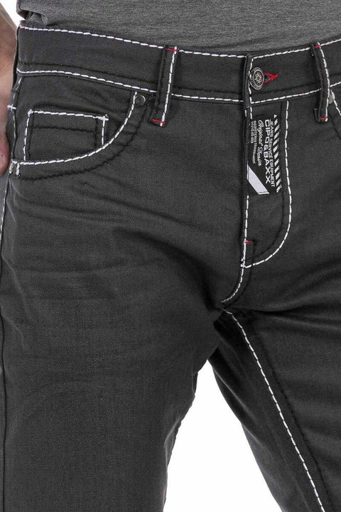CD710 Basic Contrast Stitched Men's Trousers