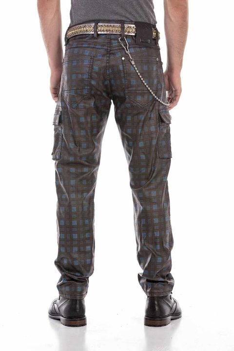 CD721 Plaid Patterned Men's Cargo Pants