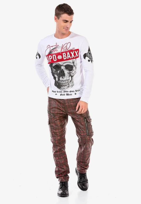 CD721 Plaid Patterned Men's Cargo Pants